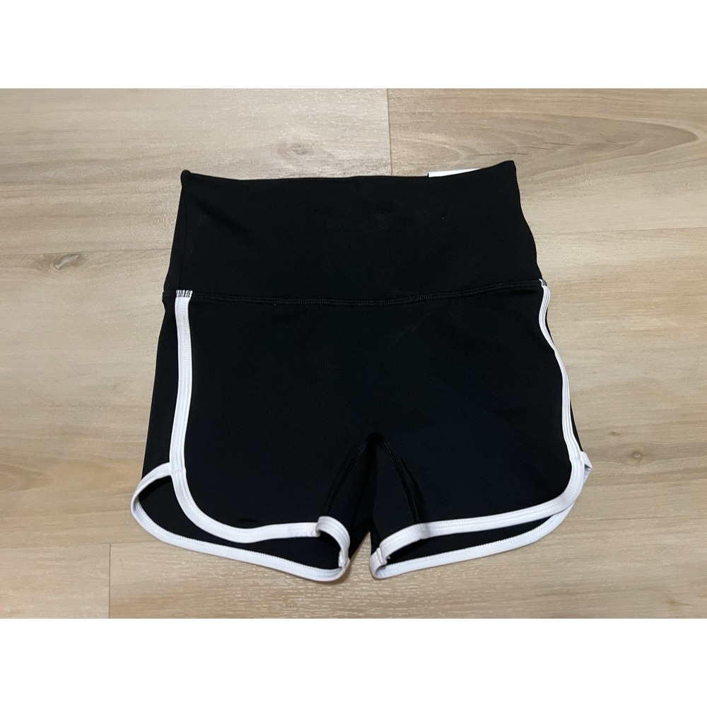 DSG Women's XS High Rise Bike Short Active Shorts Black White NWT
